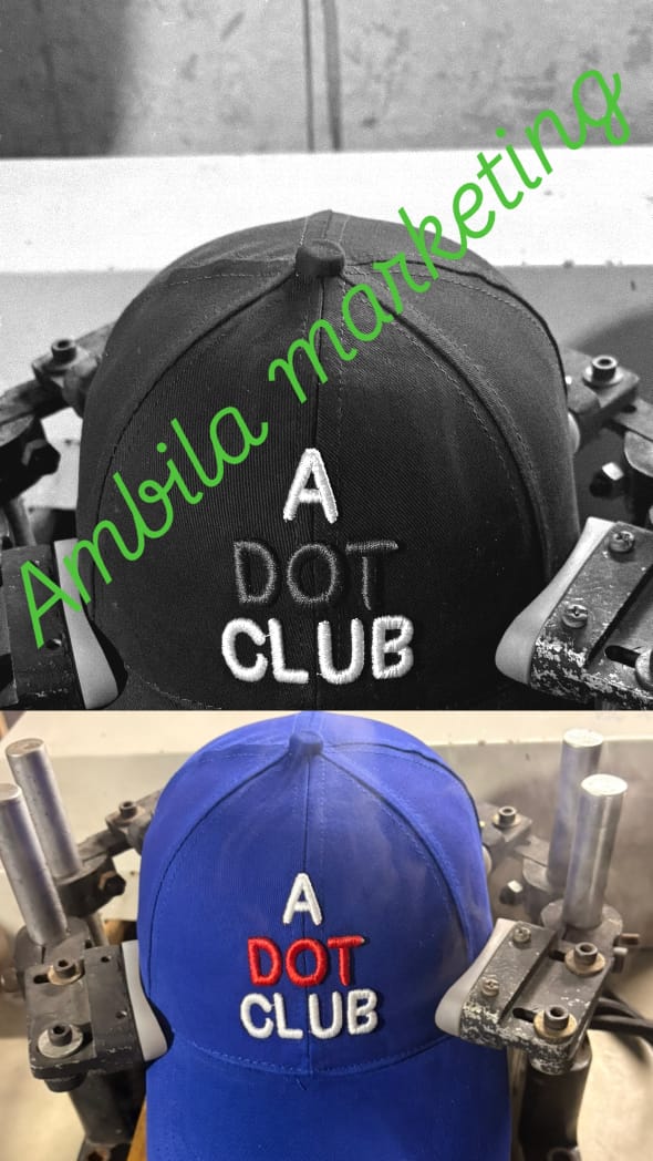 A Dot Club — custom caps manufactured by Ambila Marketing, Delhi
