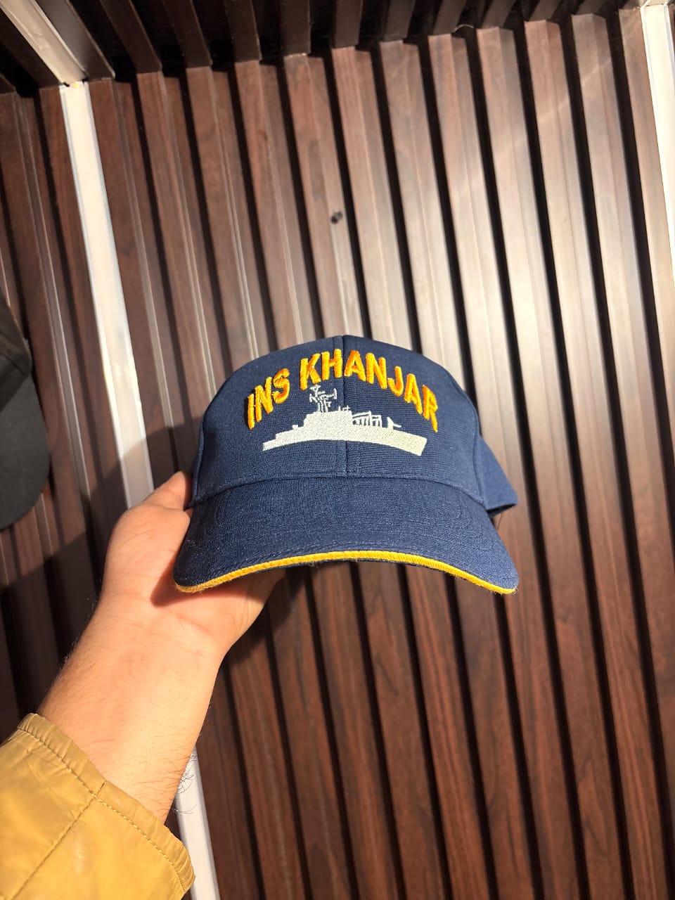Indian Navy — INS Khanjar — custom caps manufactured by Ambila Marketing, Delhi