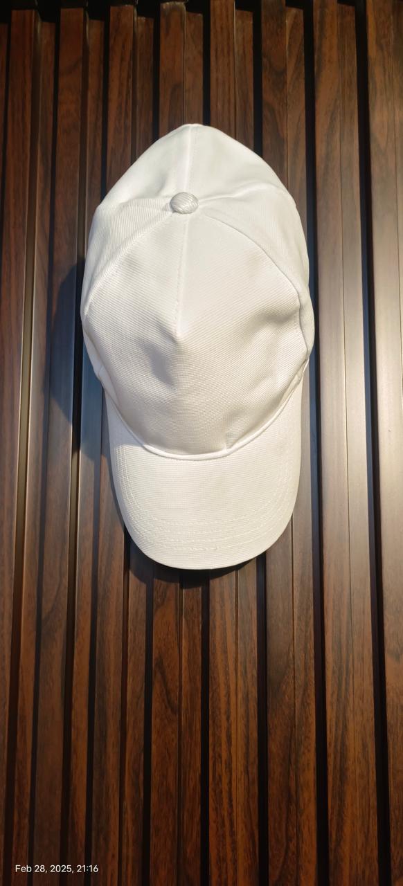 Blank — White — custom caps manufactured by Ambila Marketing, Delhi